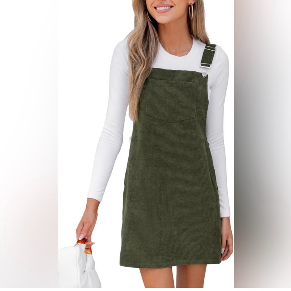 Cupshe Olive Green Corduroy Mini Dress